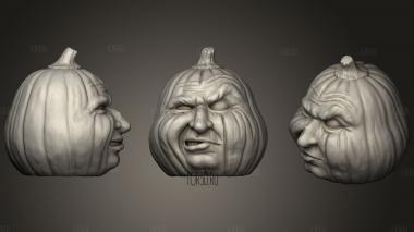 Grumpy Pumpkin stl model for CNC